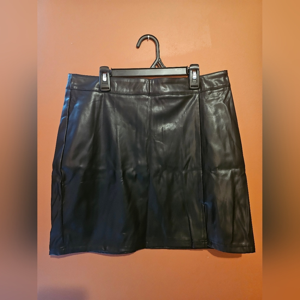 SheIn Black Pleather Skirt